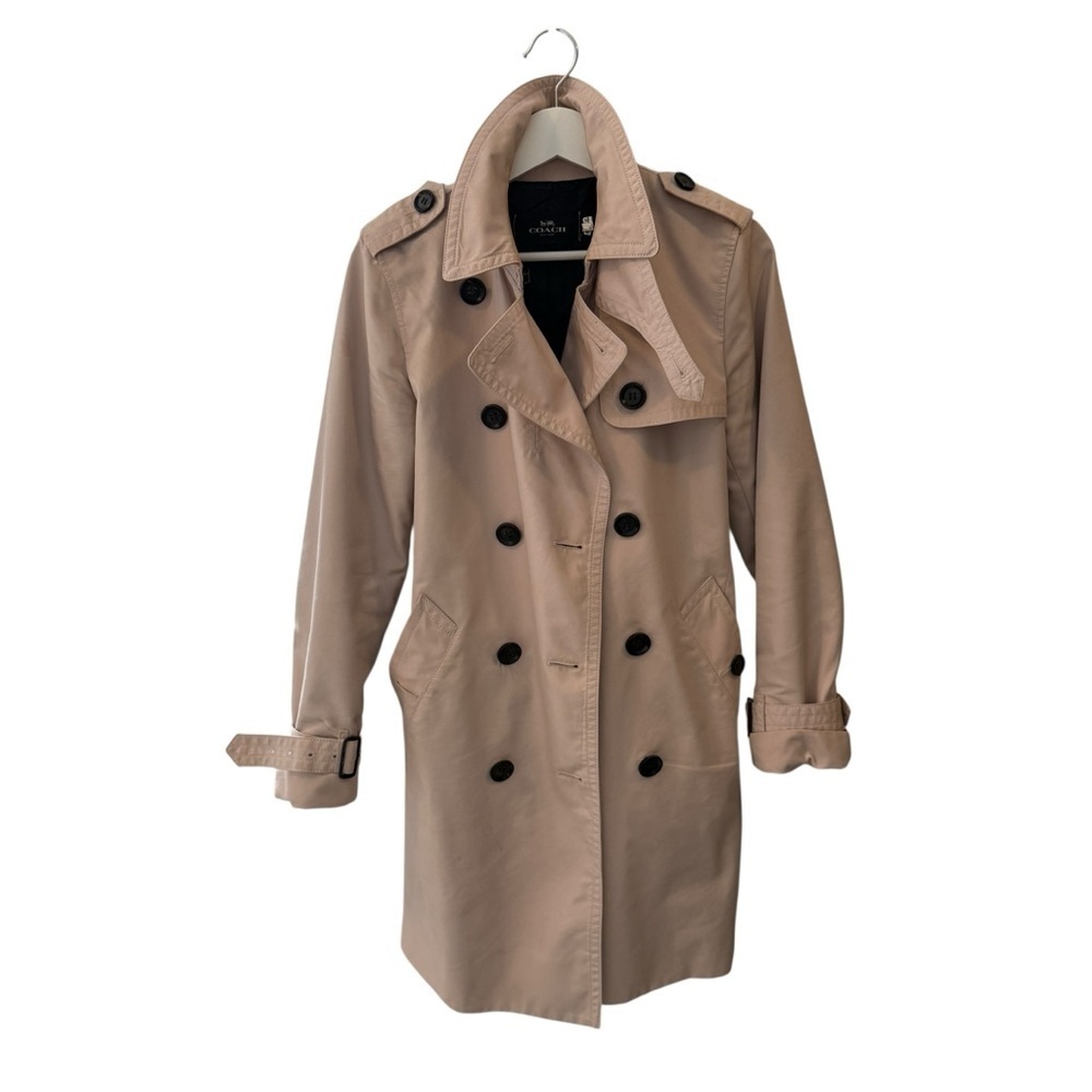 Coach Double-Breasted Tan Trench Coat